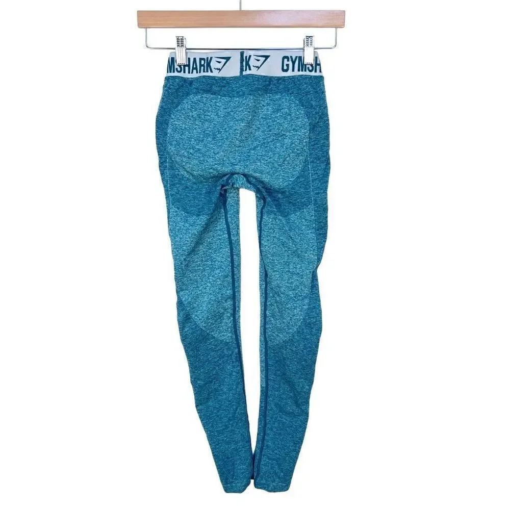 Gymshark Flex Seamless Leggings Workout Tights Heathered Blue Teal size S